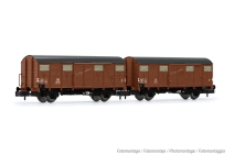 Arnold HN6568 - N - 2-tlg. Set gedeckte Güterwagen Gmhs 55 Düngemittel, DB, Ep. III